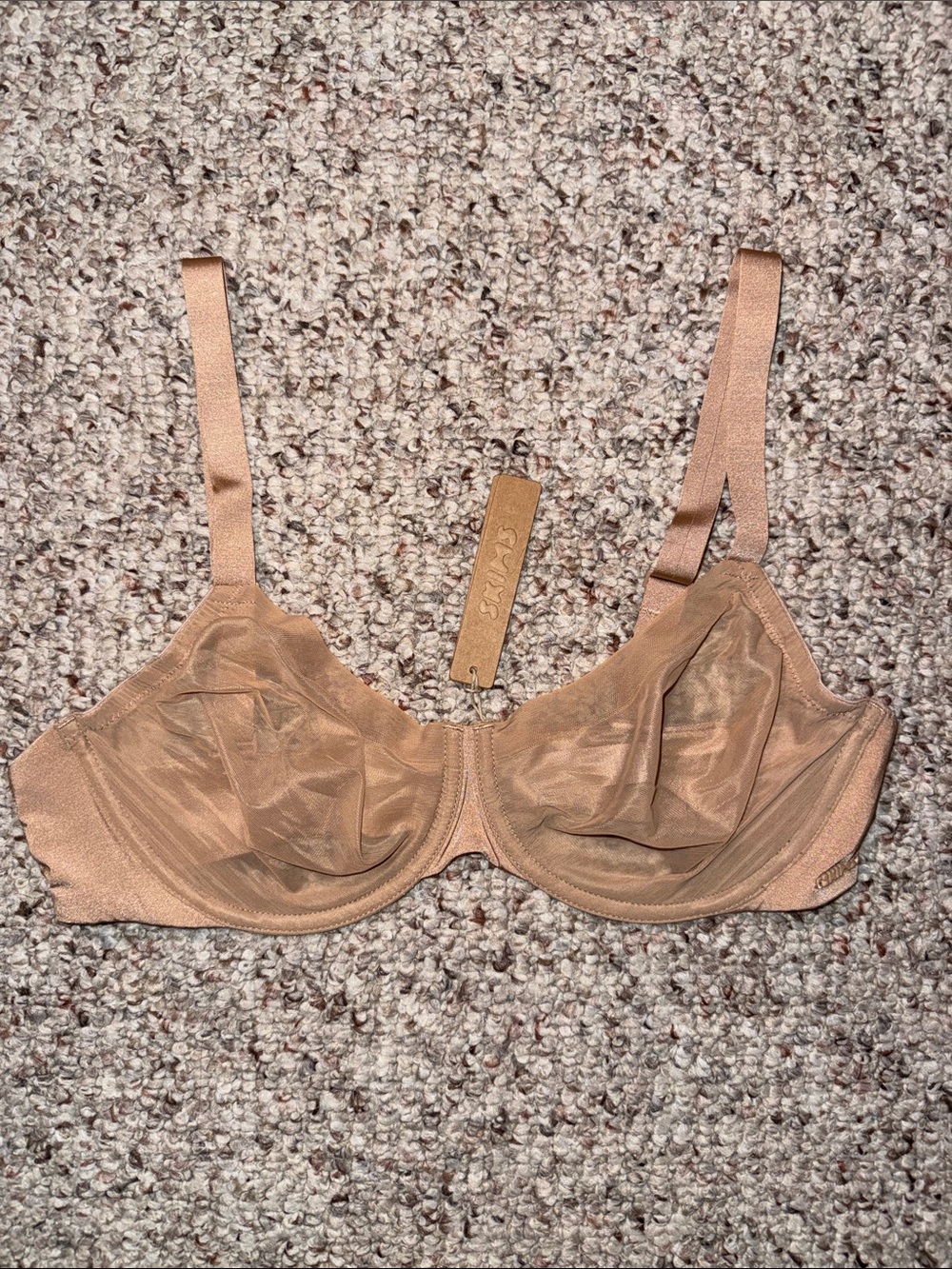Skims Sheer No Show unlined Demi bra - Clay